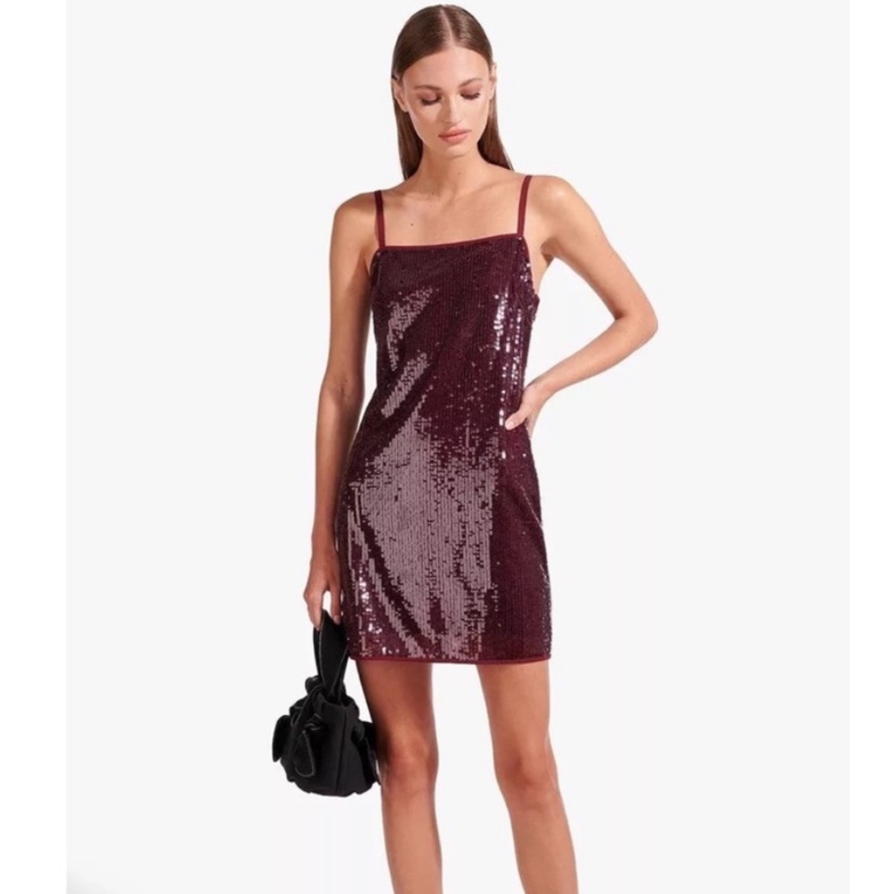 STAUD Minnie Sequin Mini Cocktail Dress